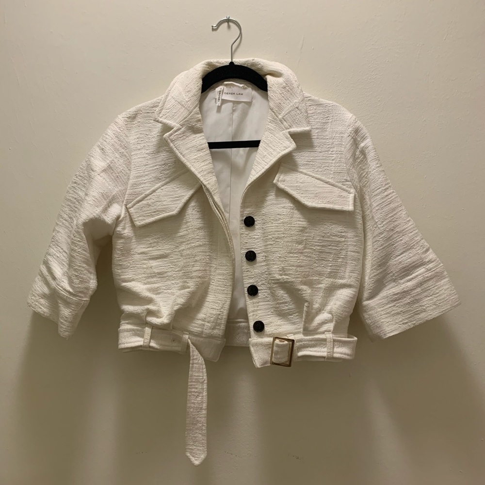 Derek Lam Cropped White Jacket Size P